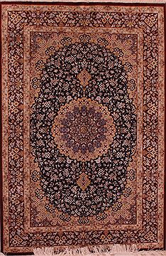 Persian Qum Blue Rectangle 3x5 ft silk Carpet 16934