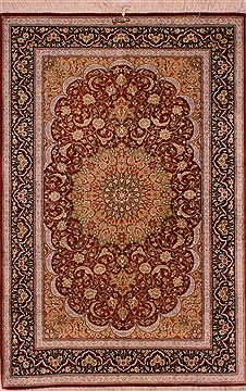 Persian Qum Beige Rectangle 3x5 ft silk Carpet 16935