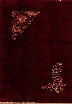 Chinese Arak Red Rectangle 10x13 ft Wool Carpet 17013