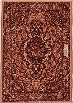 Chinese Isfahan Brown Rectangle 3x5 ft Wool Carpet 17022