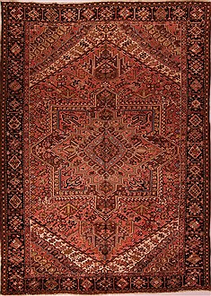 Persian Heriz Purple Rectangle 10x13 ft Wool Carpet 17089