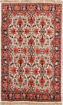 Persian Bidjar Beige Rectangle 3x5 ft Wool Carpet 17094