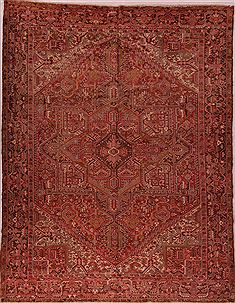 Persian Heriz Red Rectangle 10x13 ft Wool Carpet 17112