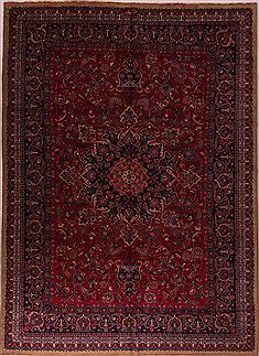 Persian Mashad Red Rectangle 10x14 ft Wool Carpet 17114
