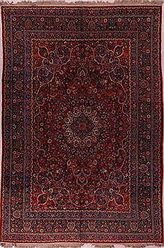 Persian Mashad Red Rectangle 10x14 ft Wool Carpet 17115