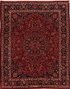 Persian Mashad Red Rectangle 10x13 ft Wool Carpet 17138