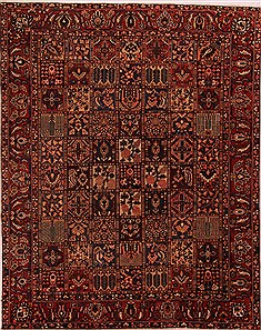 Persian Bakhtiar Brown Rectangle 10x13 ft Wool Carpet 17146