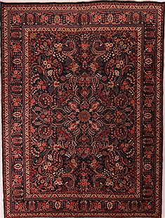 Persian Khoy Black Rectangle 10x13 ft Wool Carpet 17165
