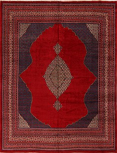 Persian sarouk Red Rectangle 10x13 ft Wool Carpet 17169