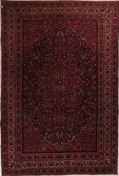 Persian Mashad Purple Rectangle 11x16 ft Wool Carpet 17207