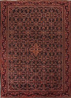 Persian Mahal Black Rectangle 10x13 ft Wool Carpet 17228