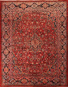 Persian Mahal Red Rectangle 10x14 ft Wool Carpet 17239