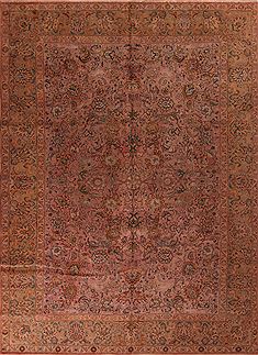 Persian Tabriz Purple Rectangle 10x13 ft Wool Carpet 17243