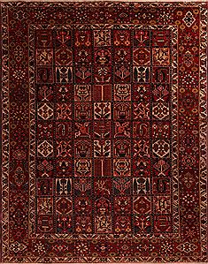 Persian Bakhtiar Red Rectangle 10x13 ft Wool Carpet 17246