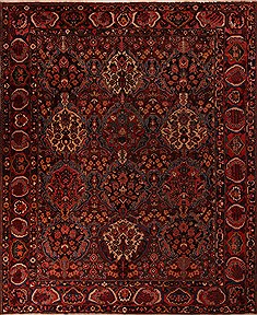 Persian Bakhtiar Brown Rectangle 12x14 ft Wool Carpet 17255