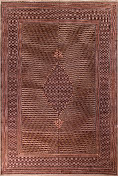 Persian Kerman Green Rectangle 11x16 ft Wool Carpet 17268