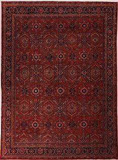 Persian Mahal Red Rectangle 10x14 ft Wool Carpet 17279