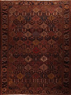 Persian Bakhtiar Brown Rectangle 12x15 ft Wool Carpet 17280
