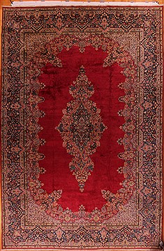 Persian Kerman Red Rectangle 13x20 ft and Larger Wool Carpet 17281
