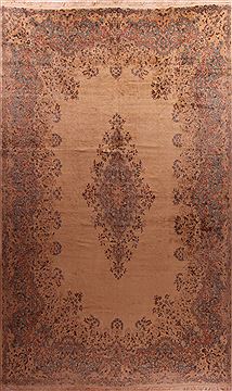 Persian Kerman Beige Rectangle 12x18 ft Wool Carpet 17299