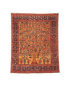 Persian Afshar Orange Rectangle 5x7 ft Wool Carpet 17345