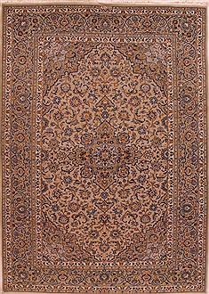 Persian Kashan Beige Rectangle 7x10 ft Wool Carpet 17348