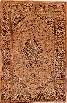 Persian Kashan Purple Rectangle 5x7 ft Wool Carpet 17370