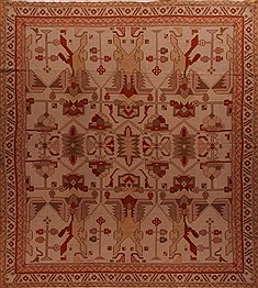 Indian Hamedan Beige Rectangle 12x14 ft Wool Carpet 17516