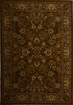 Turkish Mahal Green Rectangle 7x10 ft synthetic Carpet 17607