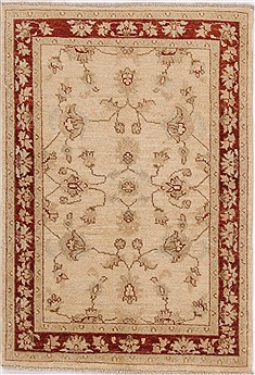 Pakistani Ziegler Yellow Rectangle 3x4 ft Wool Carpet 17628