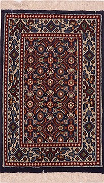 Indian Bidjar Blue Rectangle 1x2 ft Wool Carpet 17837