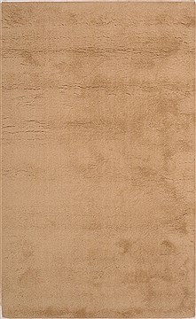 Indian Shaggy Beige Rectangle 5x8 ft Wool Carpet 18437