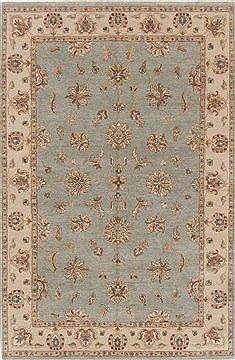 Indian Chobi Blue Rectangle 6x9 ft Wool Carpet 19074