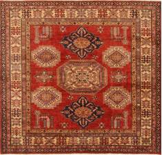 Pakistani Kazak Red Square 5 to 6 ft Wool Carpet 19108