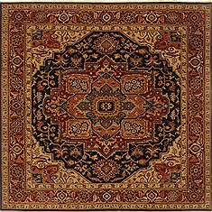 Indian Serapi Blue Square 7 to 8 ft Wool Carpet 19128