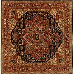 Indian Serapi Orange Square 7 to 8 ft Wool Carpet 19187