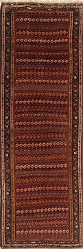 Malayer Multicolor Runner Hand Knotted 3'6" X 10'5"  Area Rug 250-19217