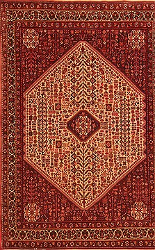 Persian Abadeh Red Rectangle 7x10 ft Wool Carpet 19316