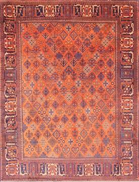 Persian Joshaghan Orange Rectangle 7x10 ft Wool Carpet 19324