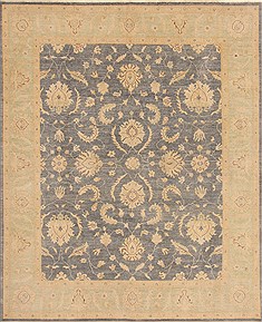 Pakistani Chobi Blue Rectangle 8x10 ft Wool Carpet 19332