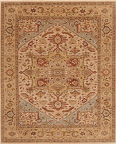 Indian Serapi Blue Rectangle 8x10 ft Wool Carpet 19337