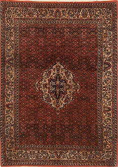 Persian Bidjar Orange Rectangle 5x7 ft Wool Carpet 19374