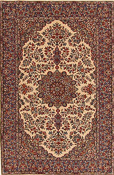 Persian Kerman Beige Rectangle 5x8 ft Wool Carpet 19379