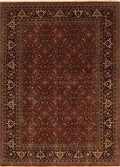 Indian Herati Orange Rectangle 5x7 ft Wool Carpet 19413