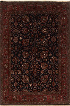 Indian Tabriz Blue Rectangle 5x7 ft Wool Carpet 19435