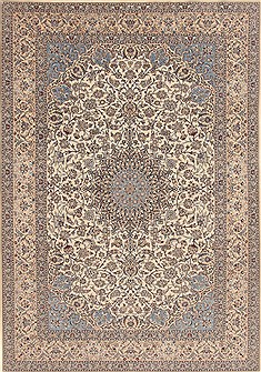 Persian Nain Blue Rectangle 7x10 ft Wool Carpet 19450
