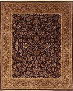 Indian Kashmar Brown Rectangle 8x10 ft Wool Carpet 19484