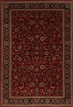 Indian Kashan Red Rectangle 6x9 ft Wool Carpet 19740