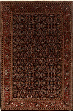 Indian Herati Black Rectangle 6x9 ft Wool Carpet 19774