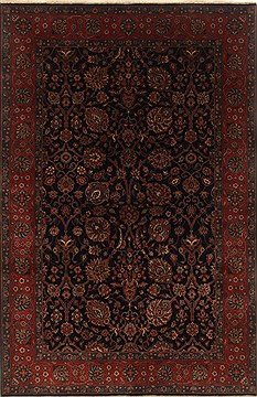Indian Tabriz Blue Rectangle 7x9 ft Wool Carpet 19797